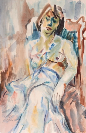 Seated Girl watercolour 1964