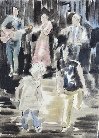 Street Musicians, Dancing Kids